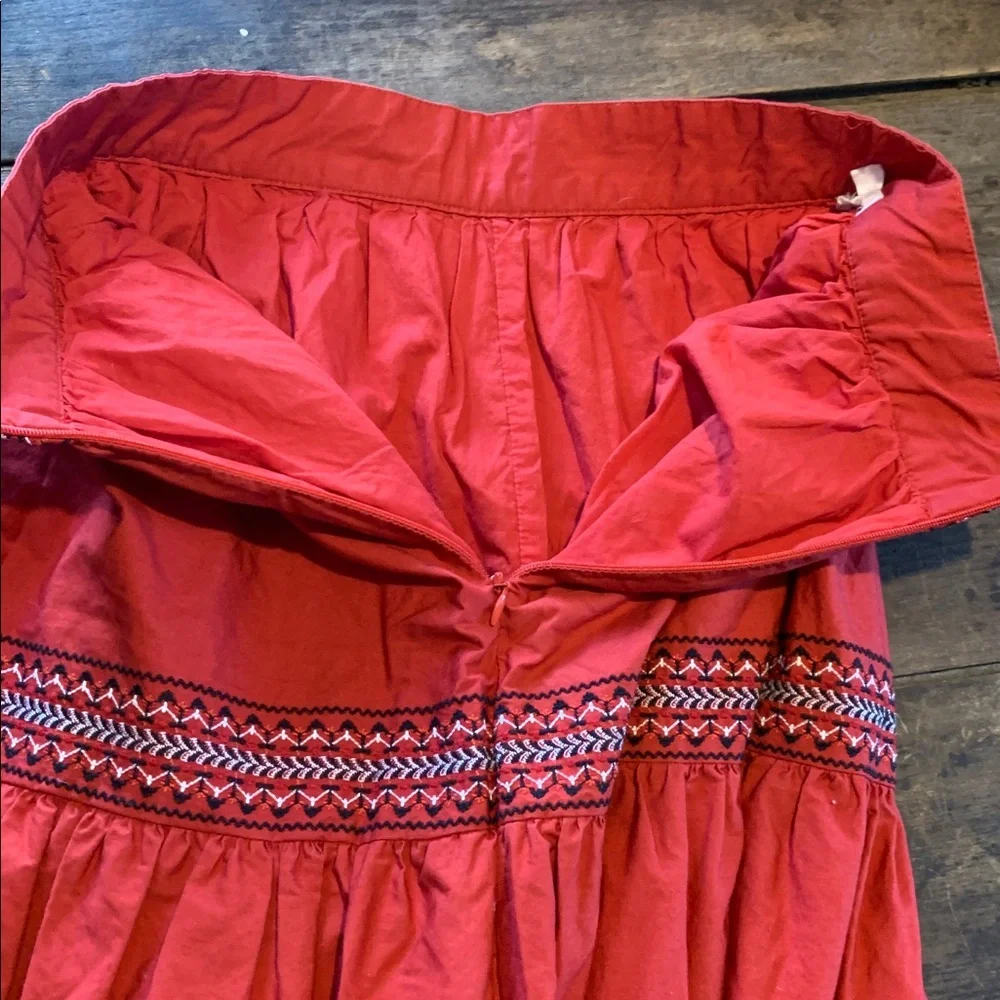 A Loves A Red Tiered Maxi Skirt - Women's Boho Style 100% Cotton size small - Picture 6 of 8